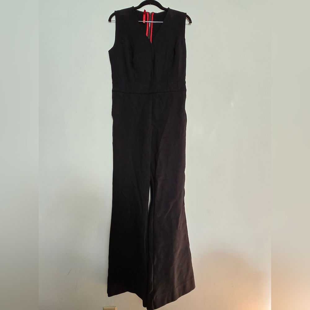 Spanx Women's The Perfect Sleeveless Jumpsuit Black 20383Q Flare Leg